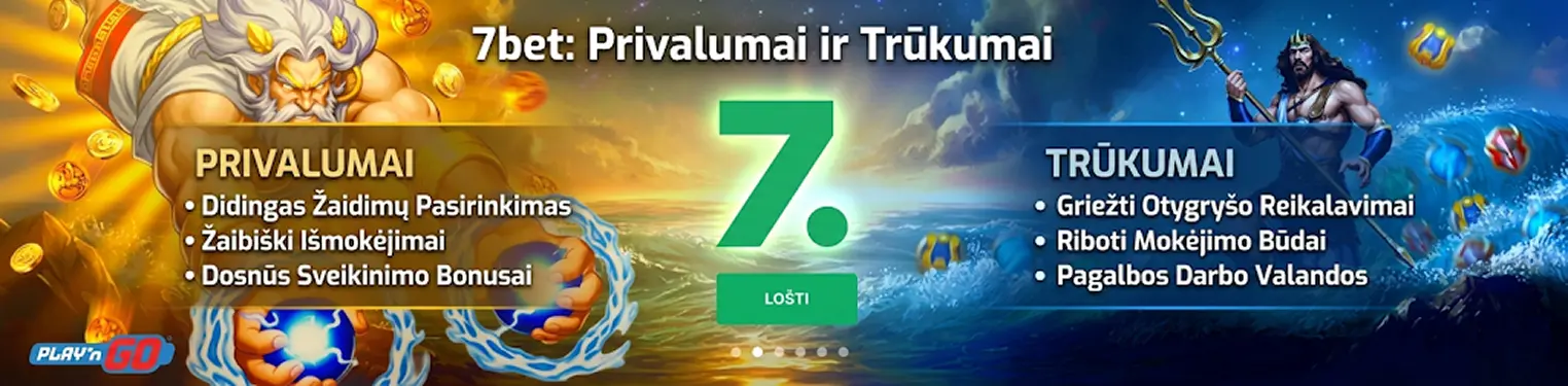7bet kazino privalumai ir trūkumai